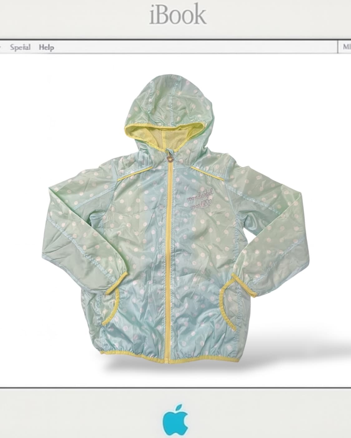 jp vintage 민트 × 옐로우 도트 패턴 윈드브레이커 상품이미지1