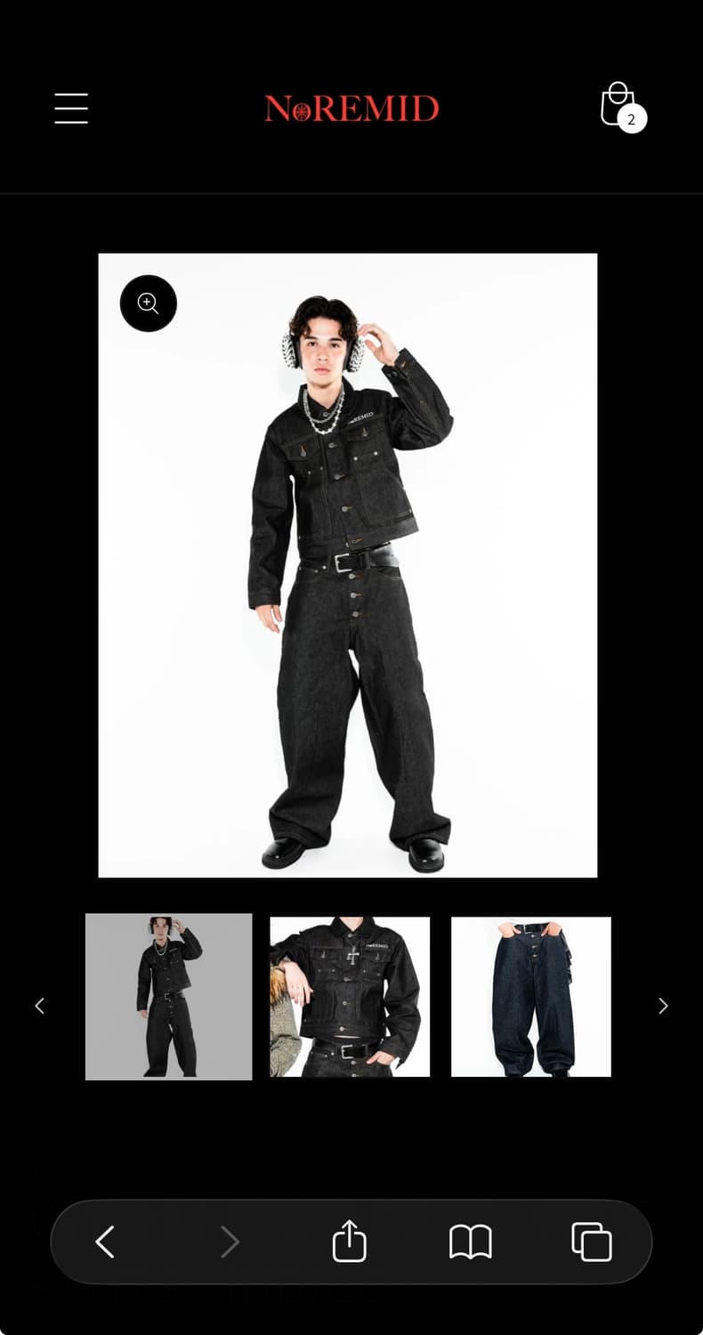 노리미드 인디고 데님 noremid BTN FLY RIGID DENIM  상품이미지4