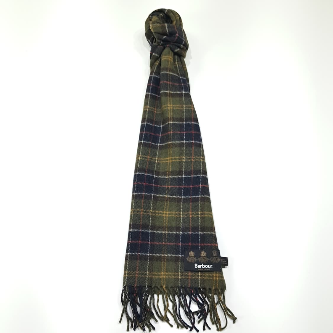 MX338 바버 올리브그린 타탄체크 램스울 목도리 머플러 상품이미지5