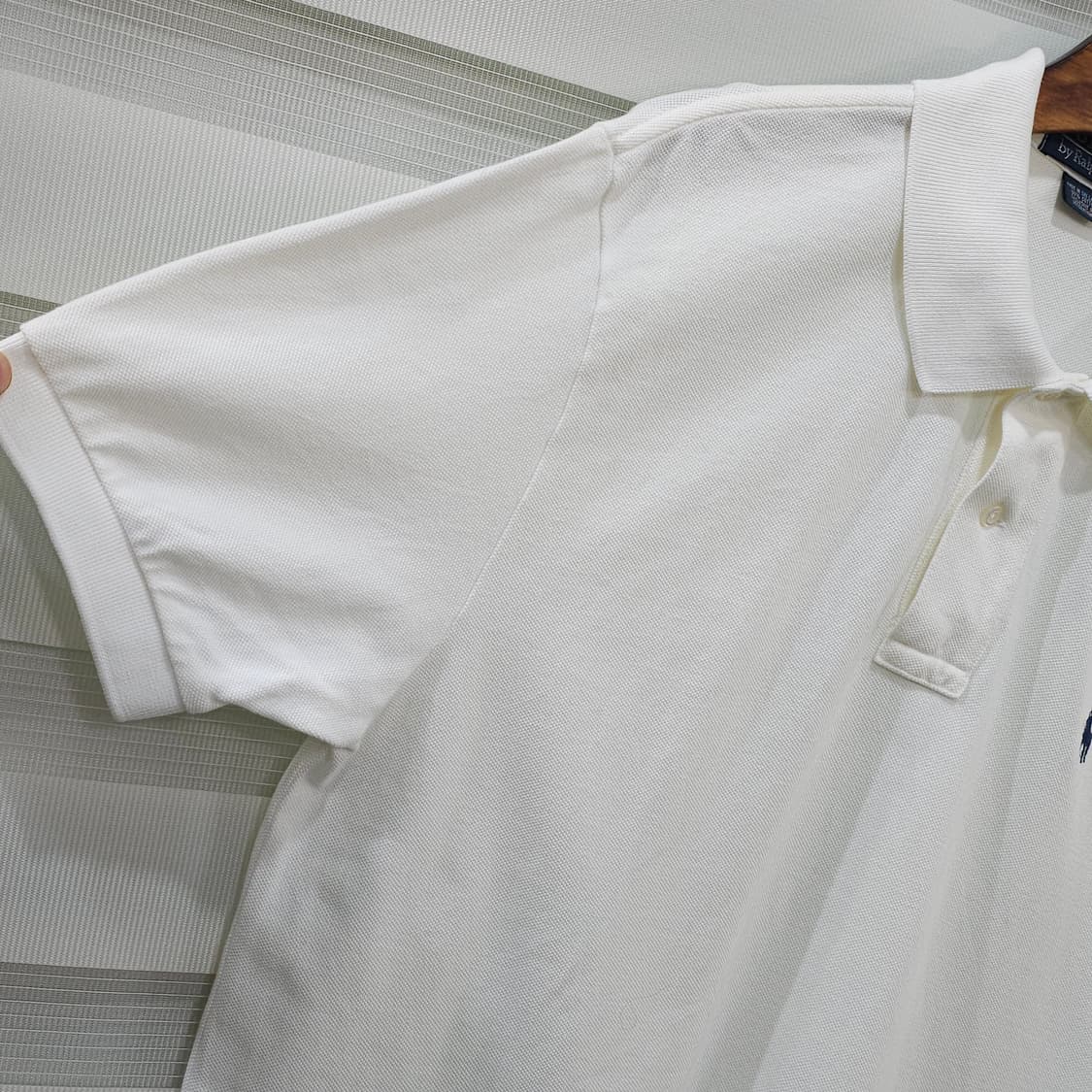 폴로 랄프로렌 화이트 반팔 카라티- L 상품이미지4
