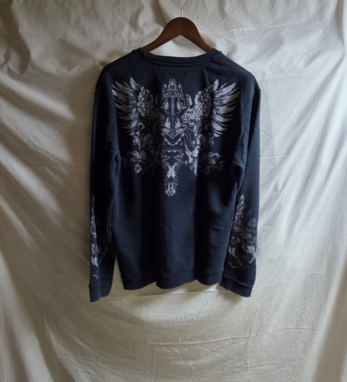 자라 맨 해골 프린팅 긴팔 티셔츠 블랙 L 상품이미지2