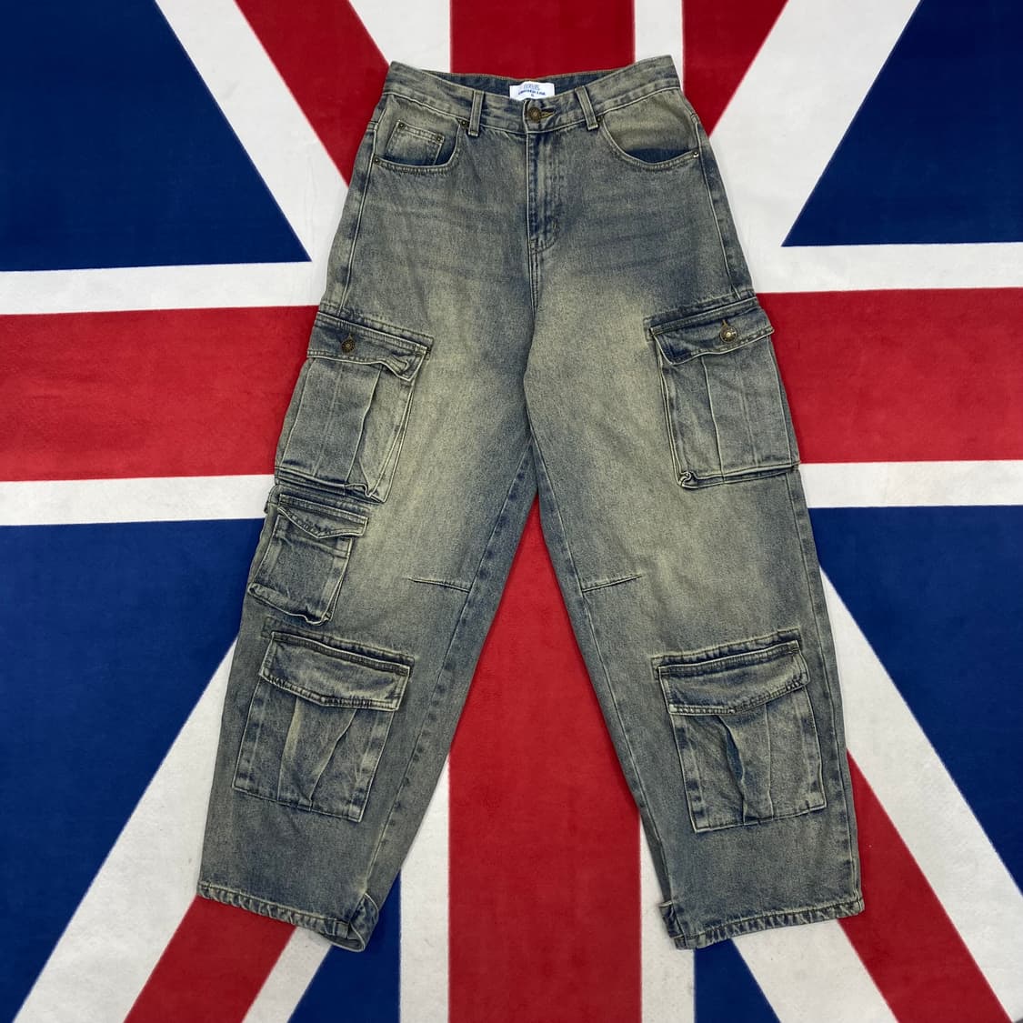 빈티지 데님 멀티카고팬츠 S  상품이미지1