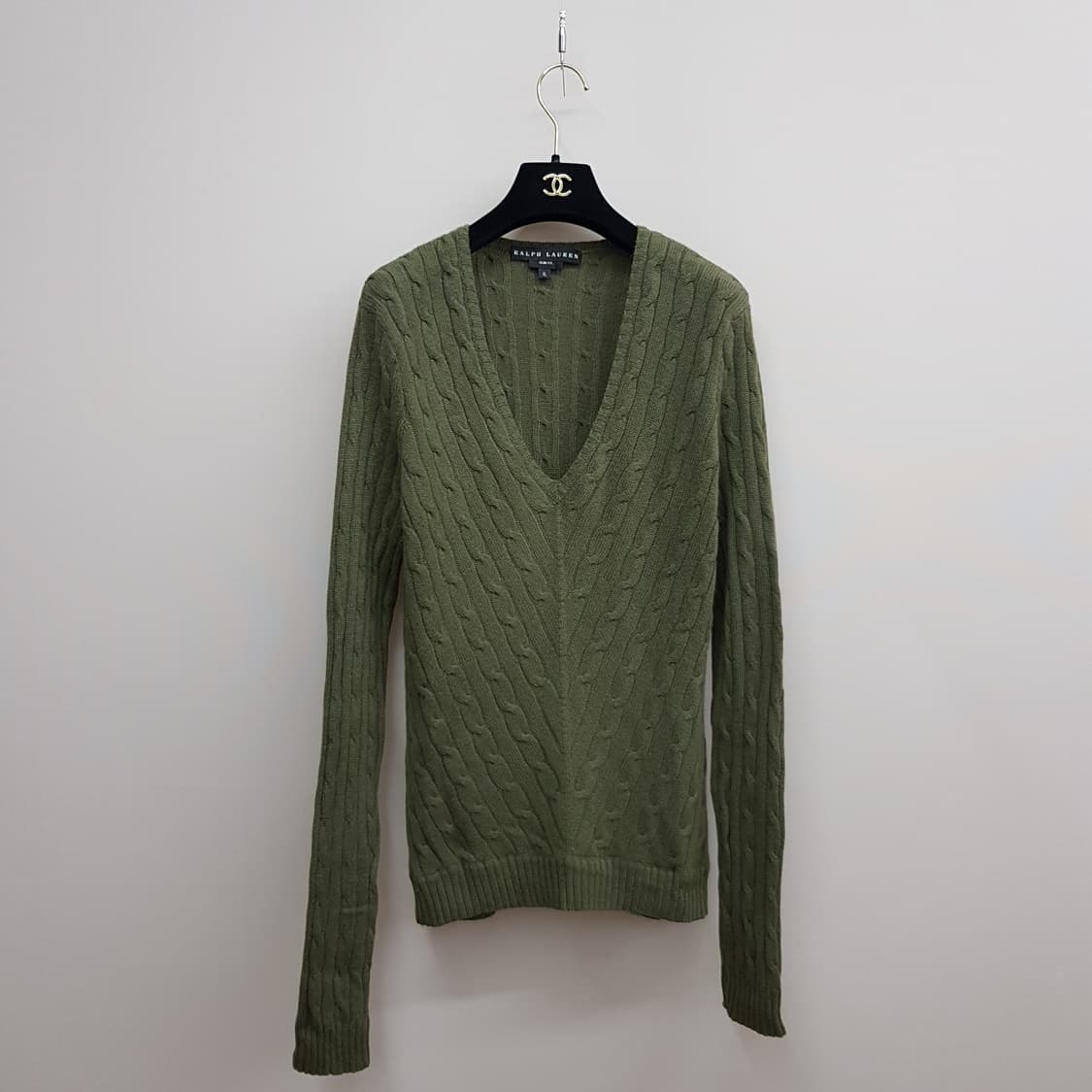 랄프로렌 슬림핏 캐시미어 케이블 니트 XL사이즈 상품이미지1