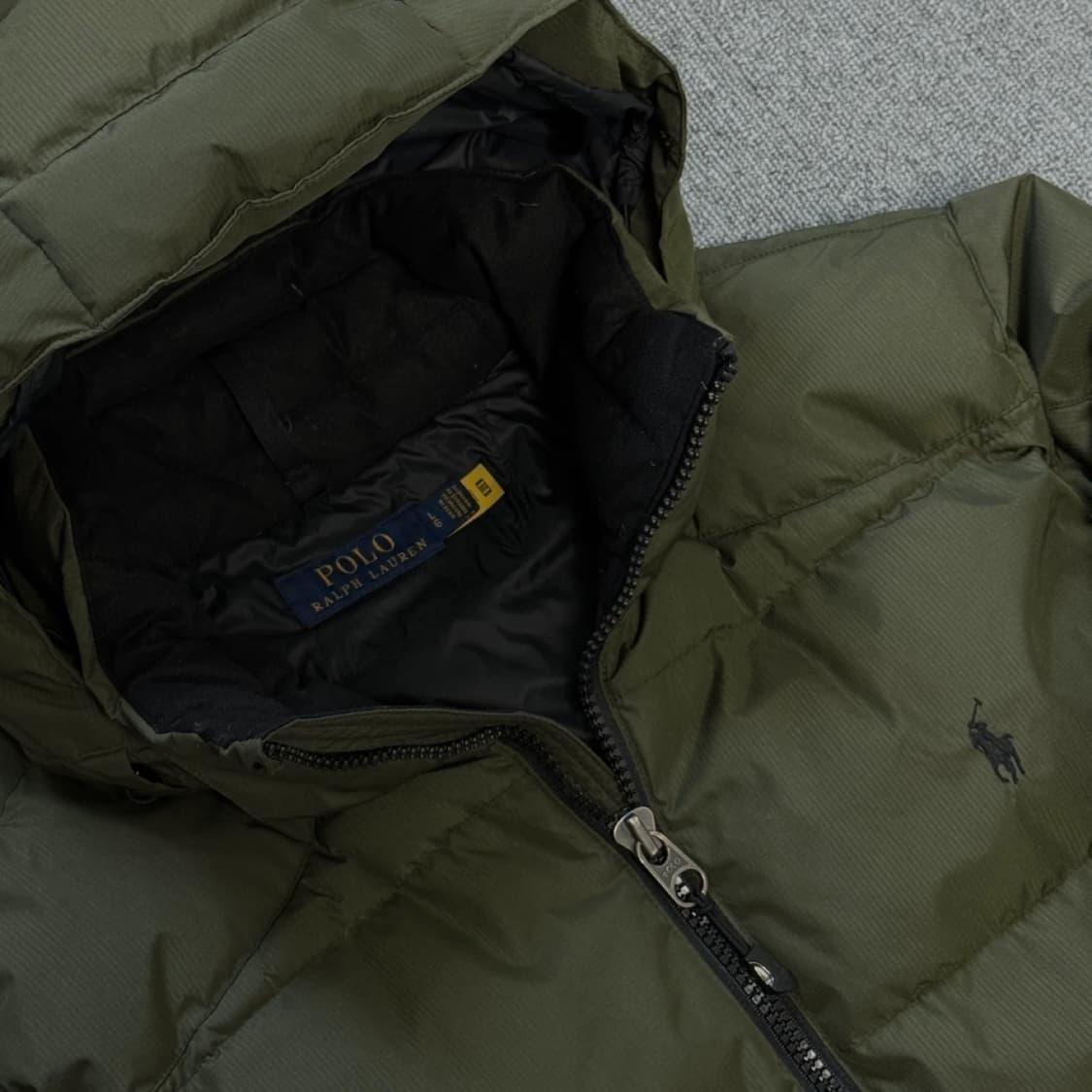 폴로 다운 패딩 카키 L 상품이미지2