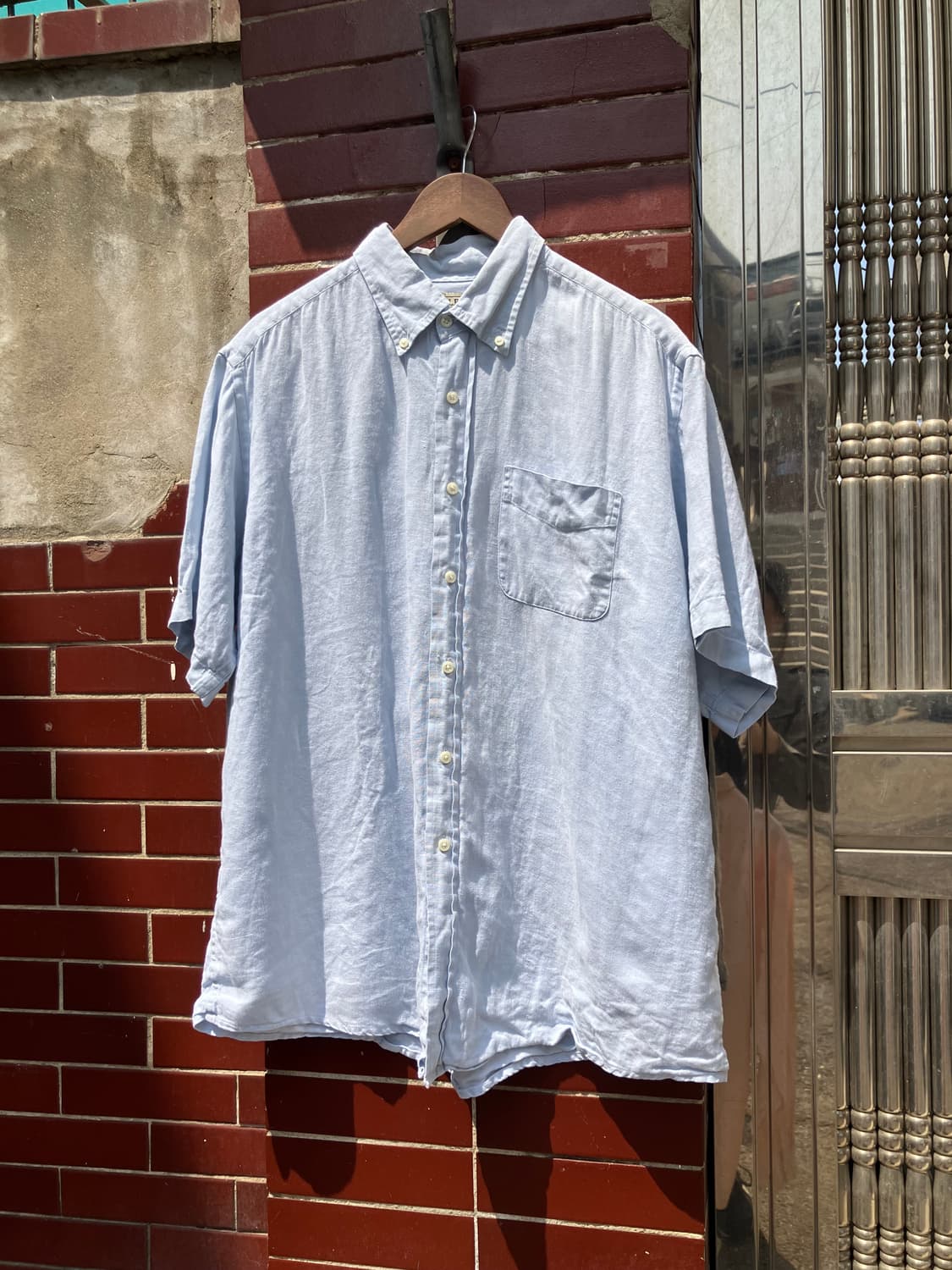 L.L.Bean 라이트 블루 옥스포드 반팔 셔츠 L 상품이미지1