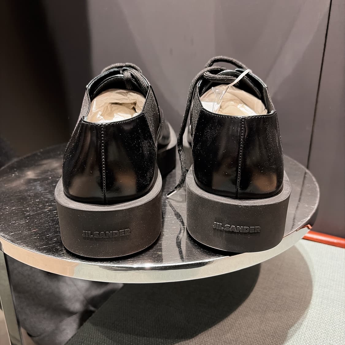 (정품/새상품) 질샌더 남성 블랙 폴리시드 옥스퍼드 더비 슈즈 상품이미지3