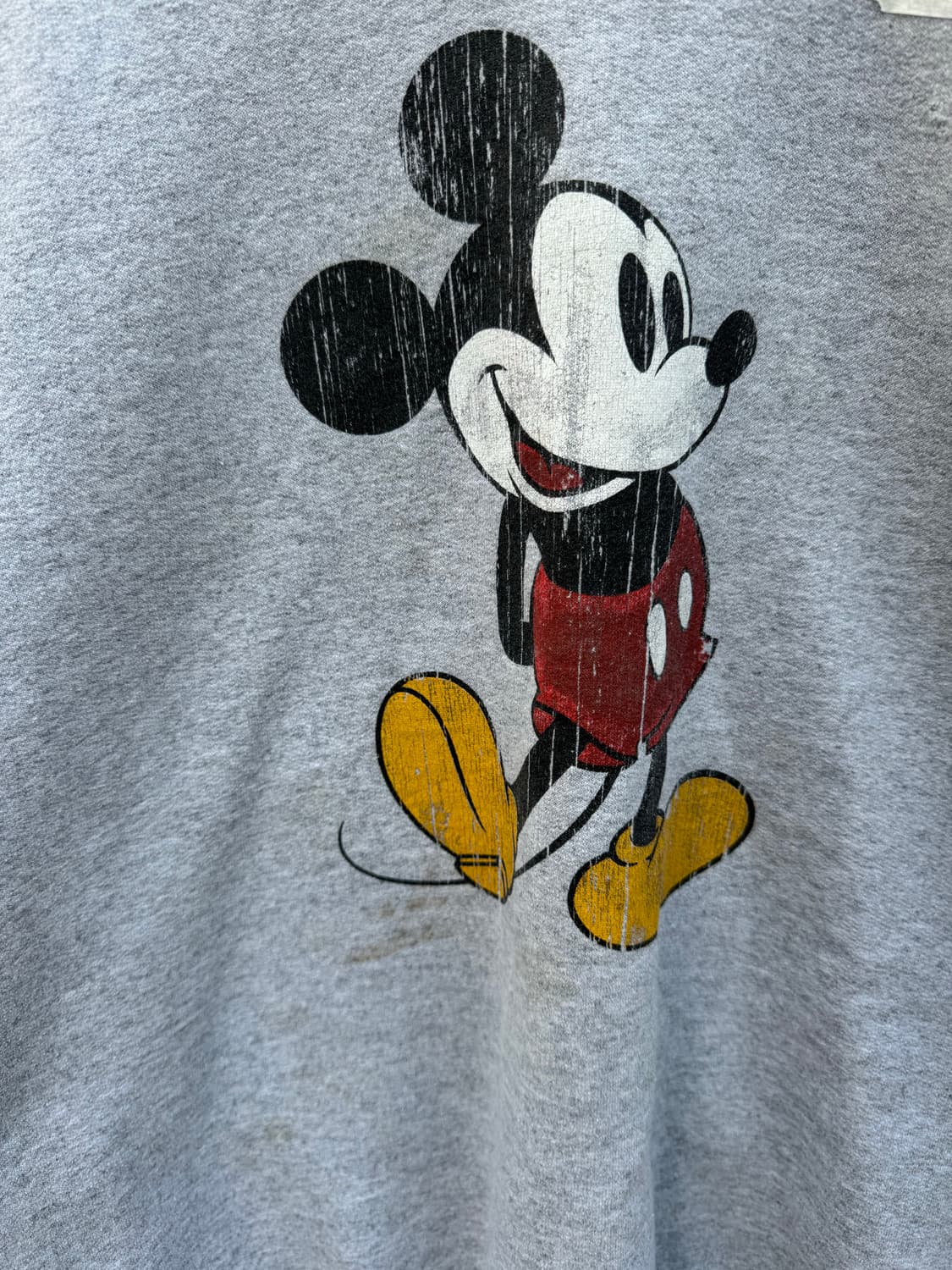 디즈니 헤인즈 빈티지 미키 프린팅 스웻 셔츠 맨투맨 그레이 상품이미지3