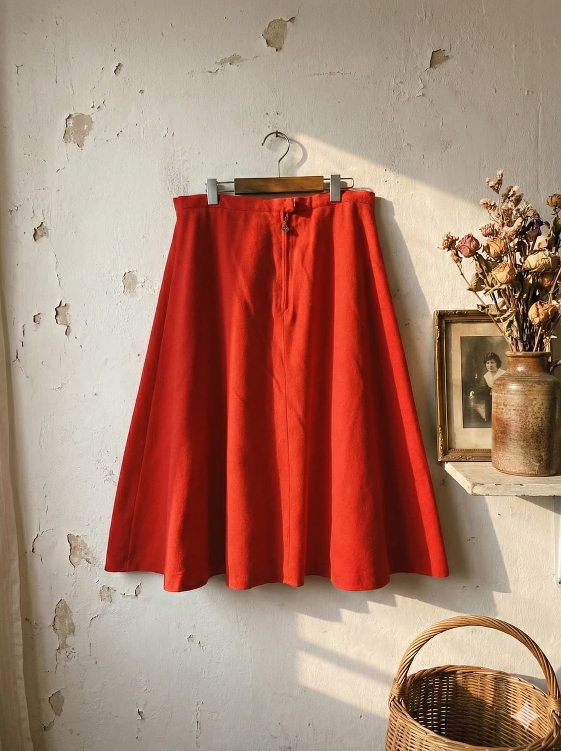 *'Chiemseer Dirndl'**빈티지 티롤 레드 울스커트 상품이미지2