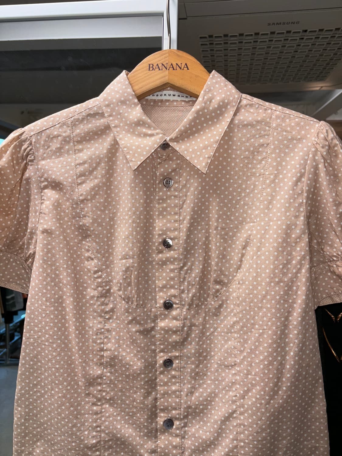 스나오 쿠와하라 도트 크롭 셔츠 상품이미지3