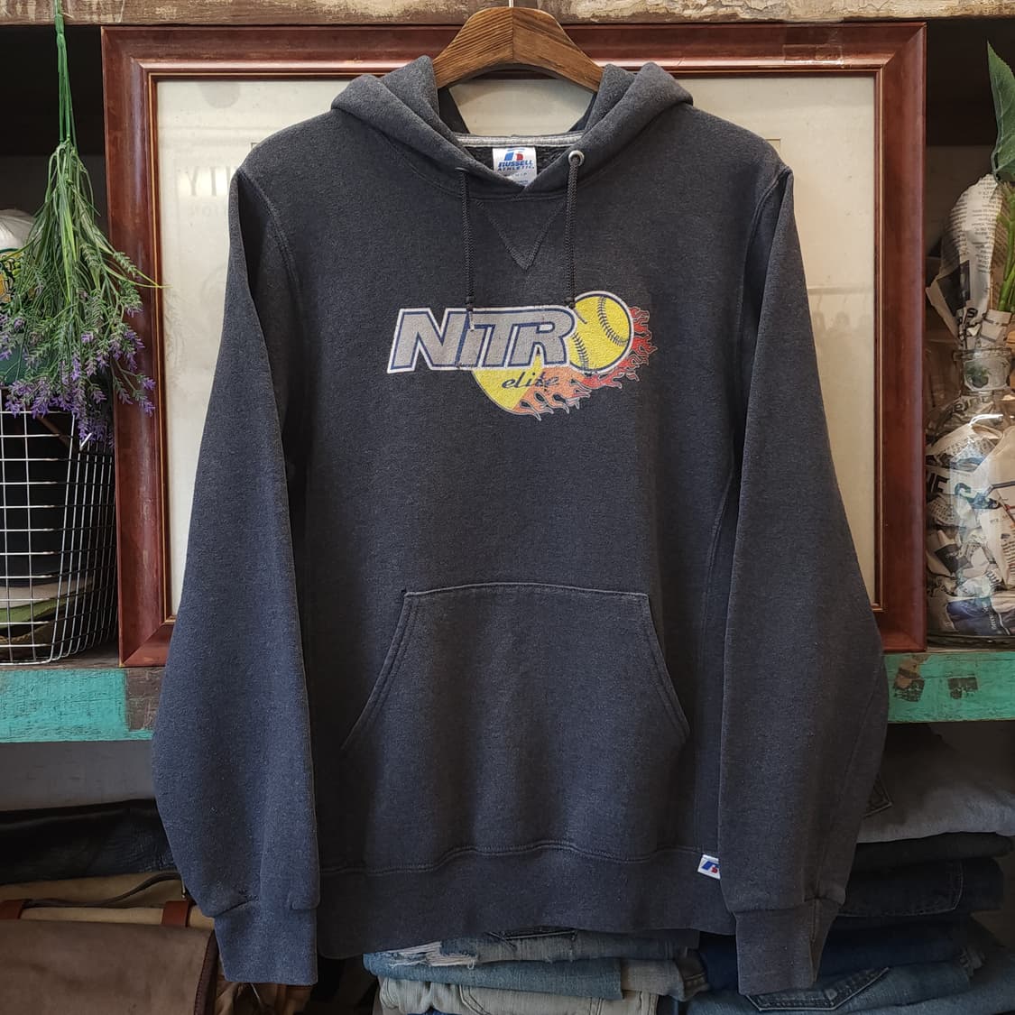 90s 러셀 후드 스웻셔츠 니트로 엘리트 오리지널 빈티지 레터링 S 상품이미지1