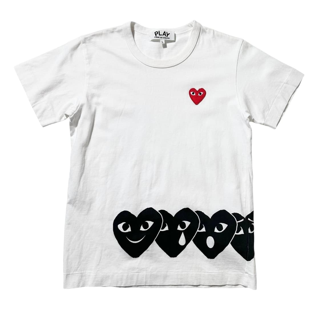 꼼데가르송 플레이 하트 와펜 이모지 반팔 티셔츠 상품이미지1