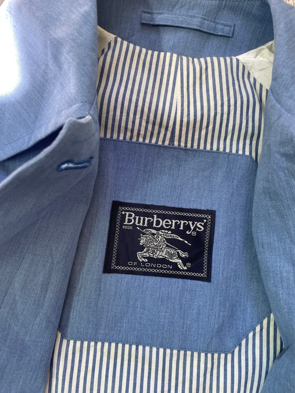 Burberry 버버리 샴브레이 블루 트렌치 코트 상품이미지5