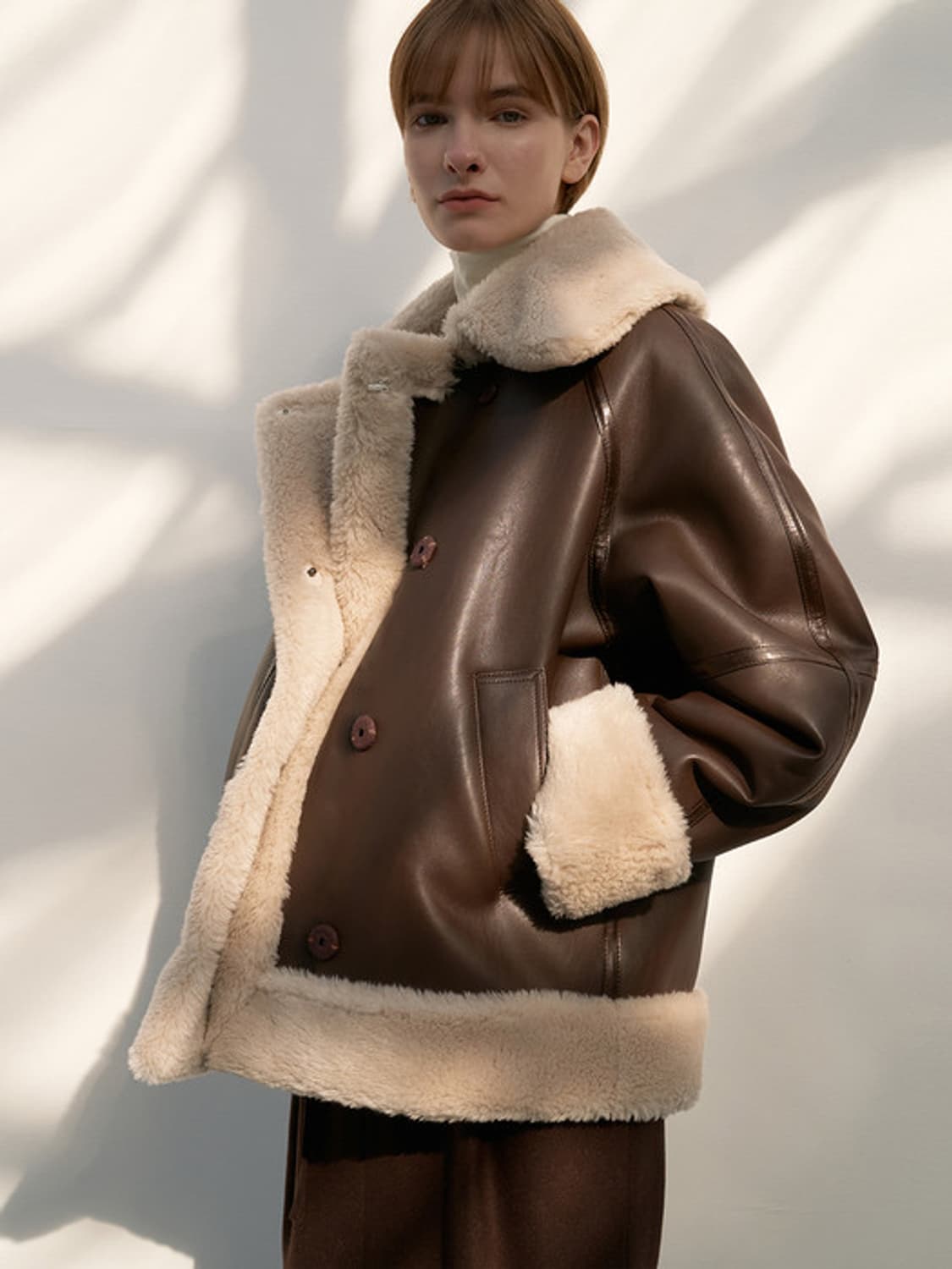 모한 MOHAN 리버시블 레더 무스탕 코트 상품이미지2