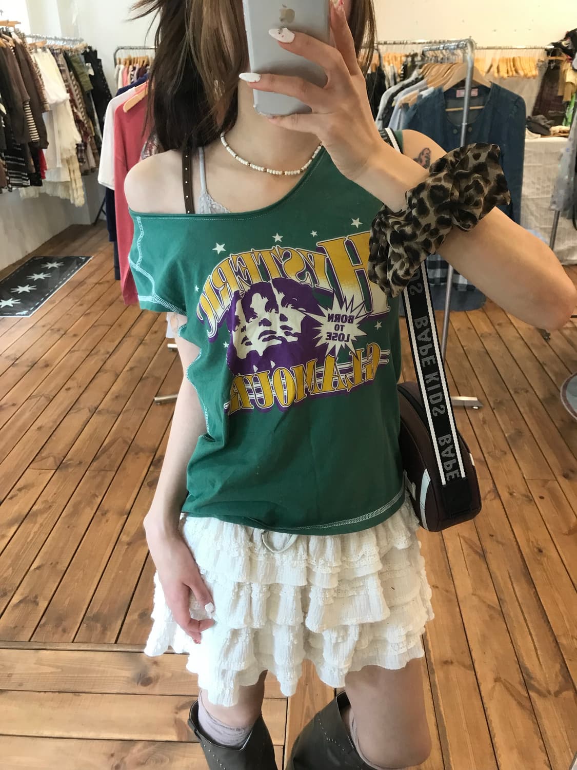 히스테릭글래머 그린 스티치 반팔티 상품이미지1