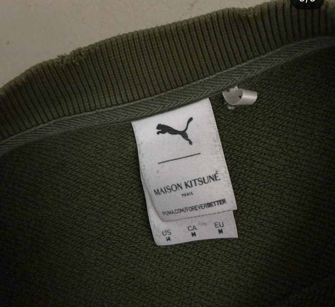 메종키츠네 X 푸마 맨투맨 카키 US M 상품이미지4