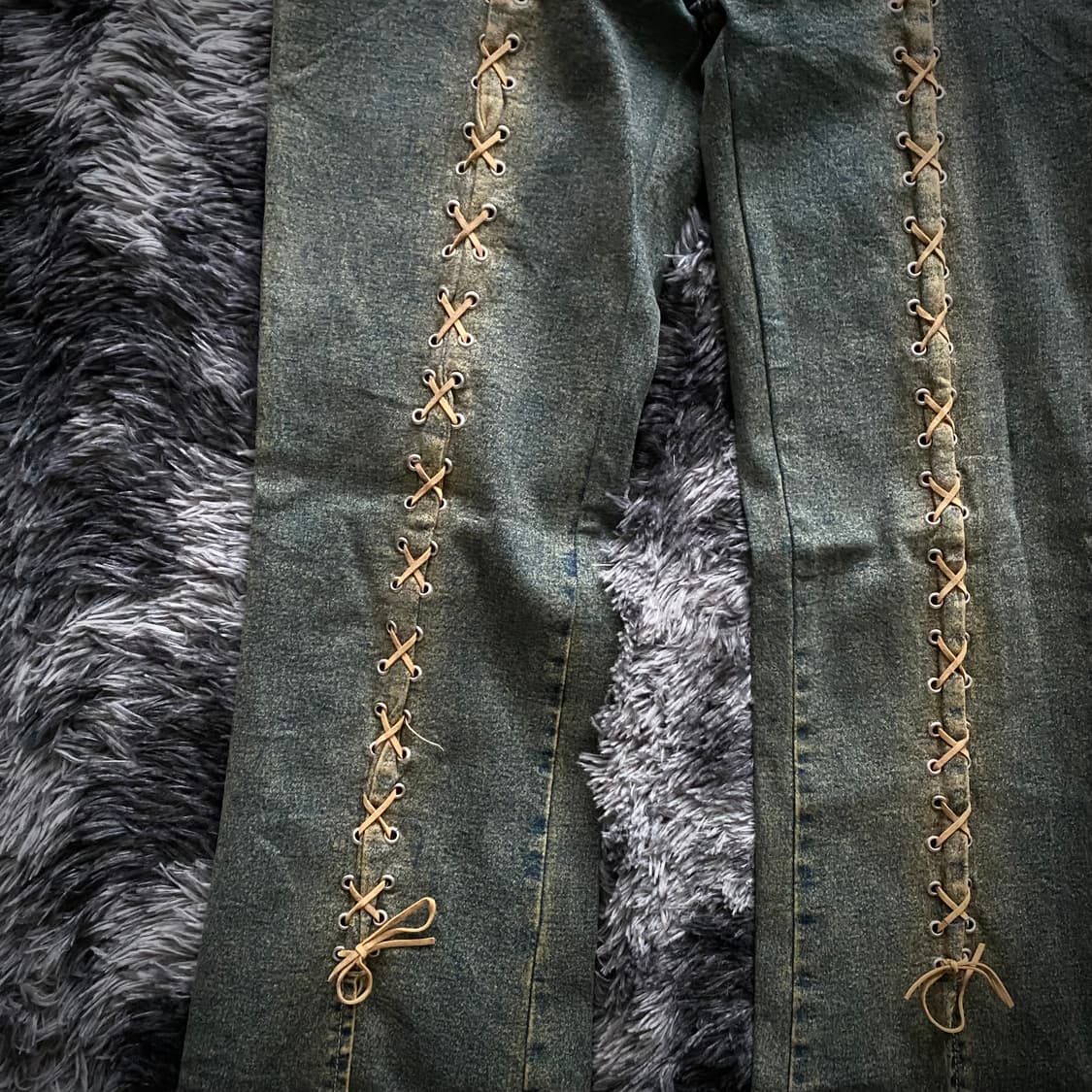 Western  mood Lace-up bootcut pants 상품이미지2