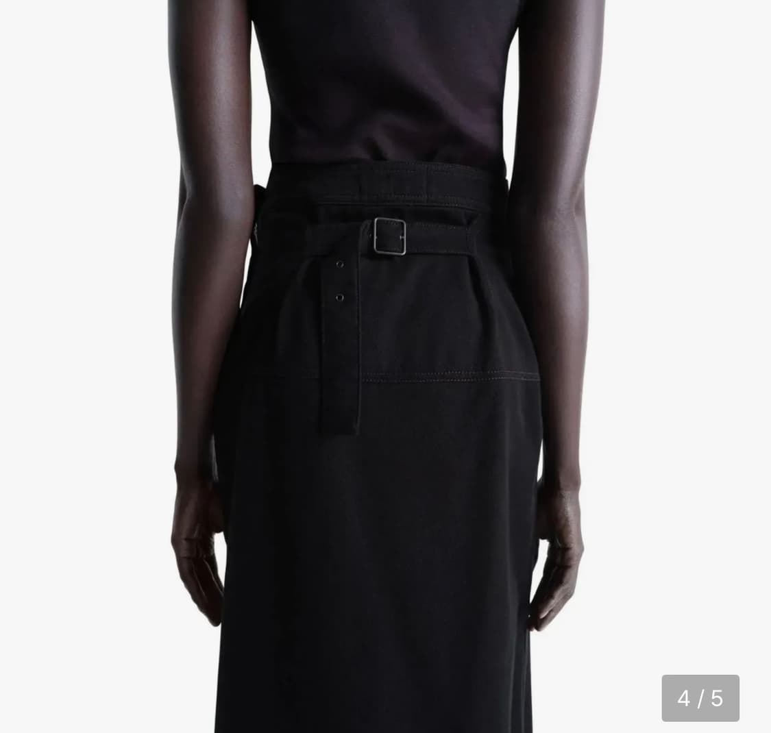 르메르 Midi skirt with slit-블랙, 34사이즈 상품이미지4