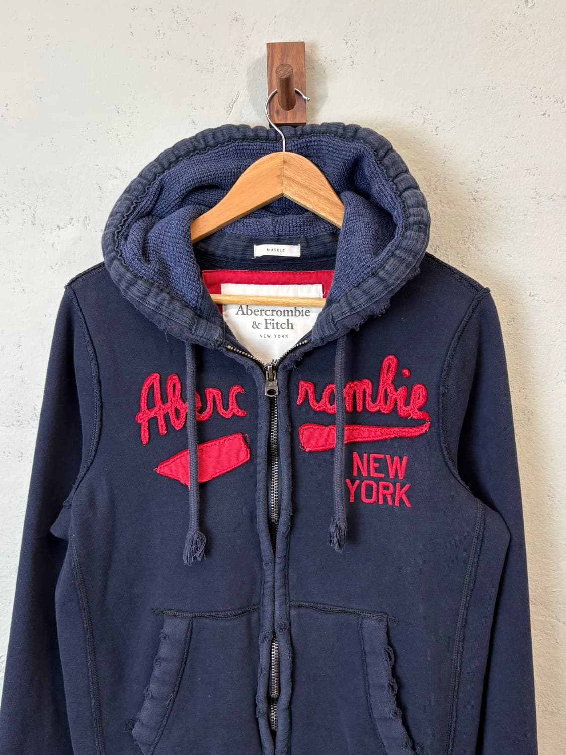 아베크롬비 디스트레드 그런지 후드집업 네이비 상품이미지5