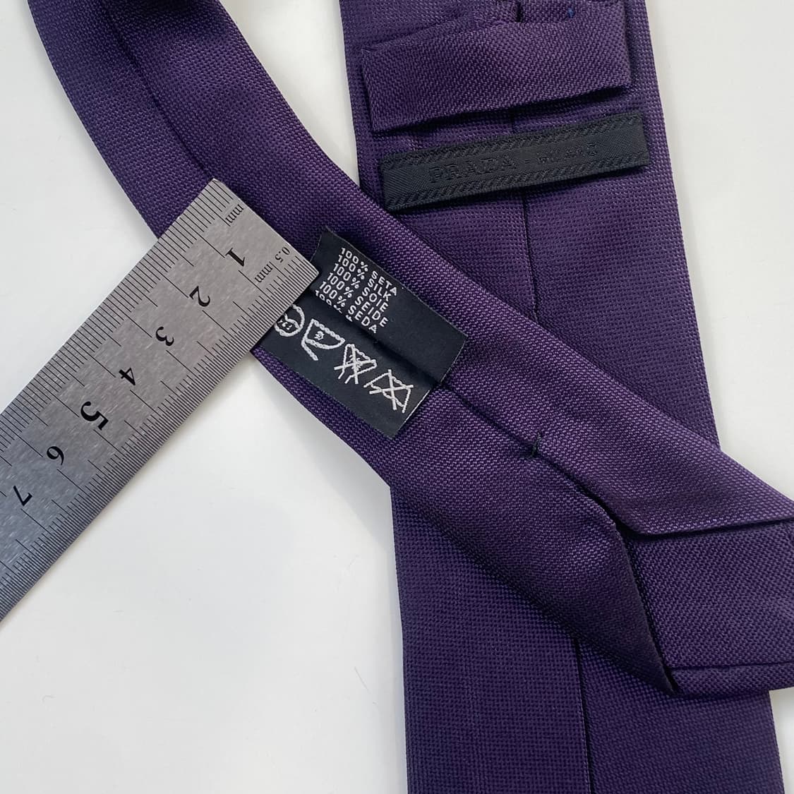 프라다 (PRADA) 퍼플 명품 정품 넥타이 상품이미지5