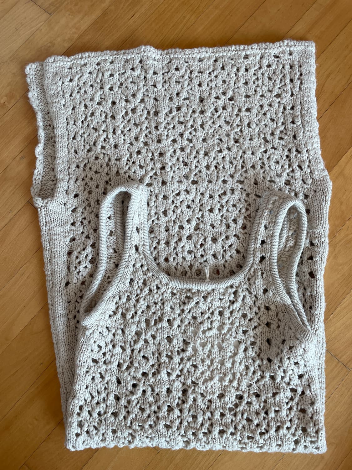 [아모멘토] 크로쉐 니트 드레스 원피스 (베이지) 상품이미지6