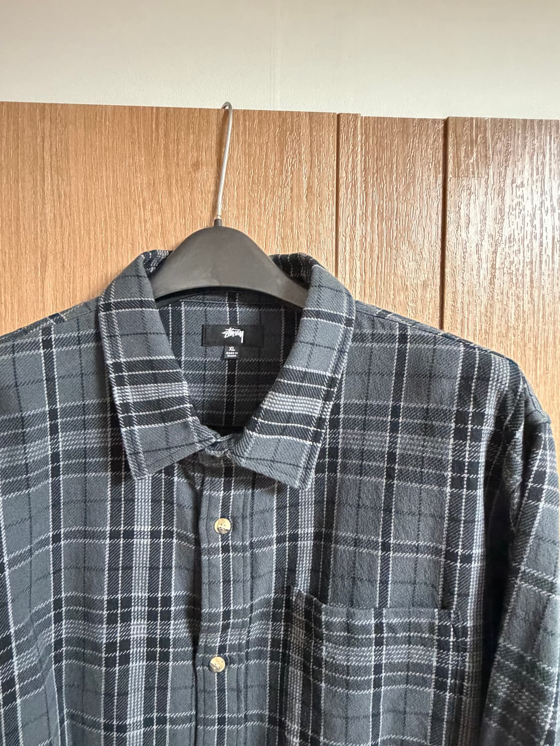 [XL] 스투시 스톤 플레이드 셔츠 블랙 상품이미지3