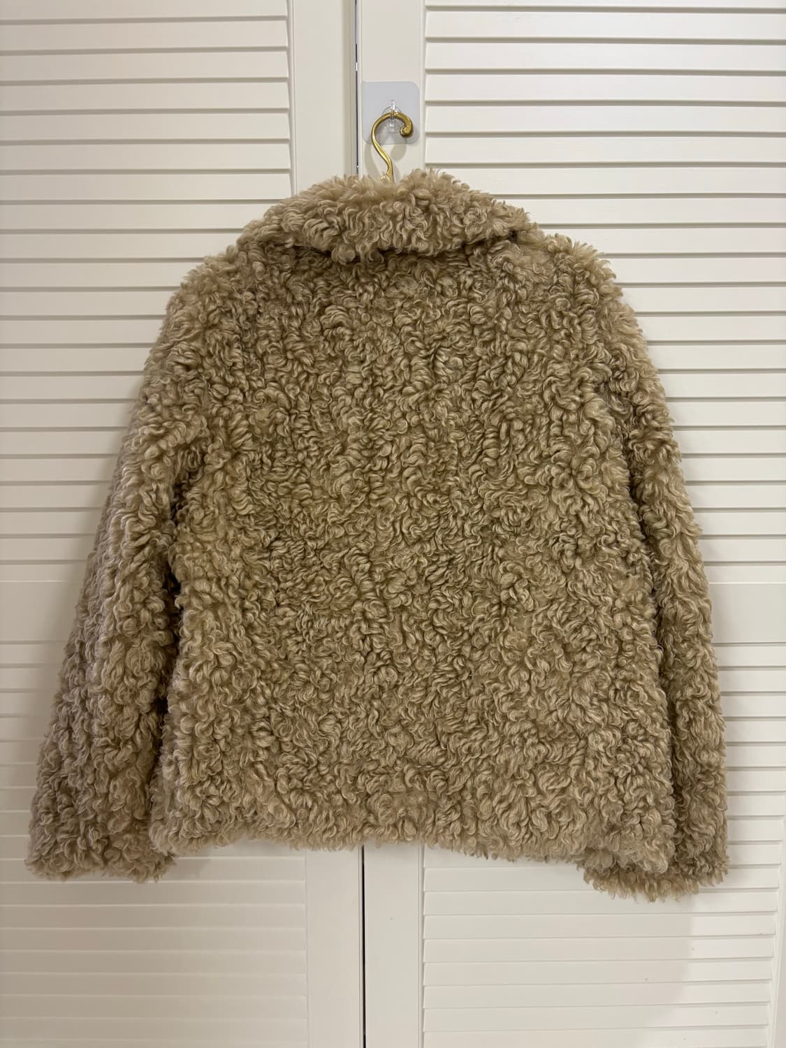 양털 에코 퍼 자켓 세미크롭 베이지 아우터 퍼코트 상품이미지6