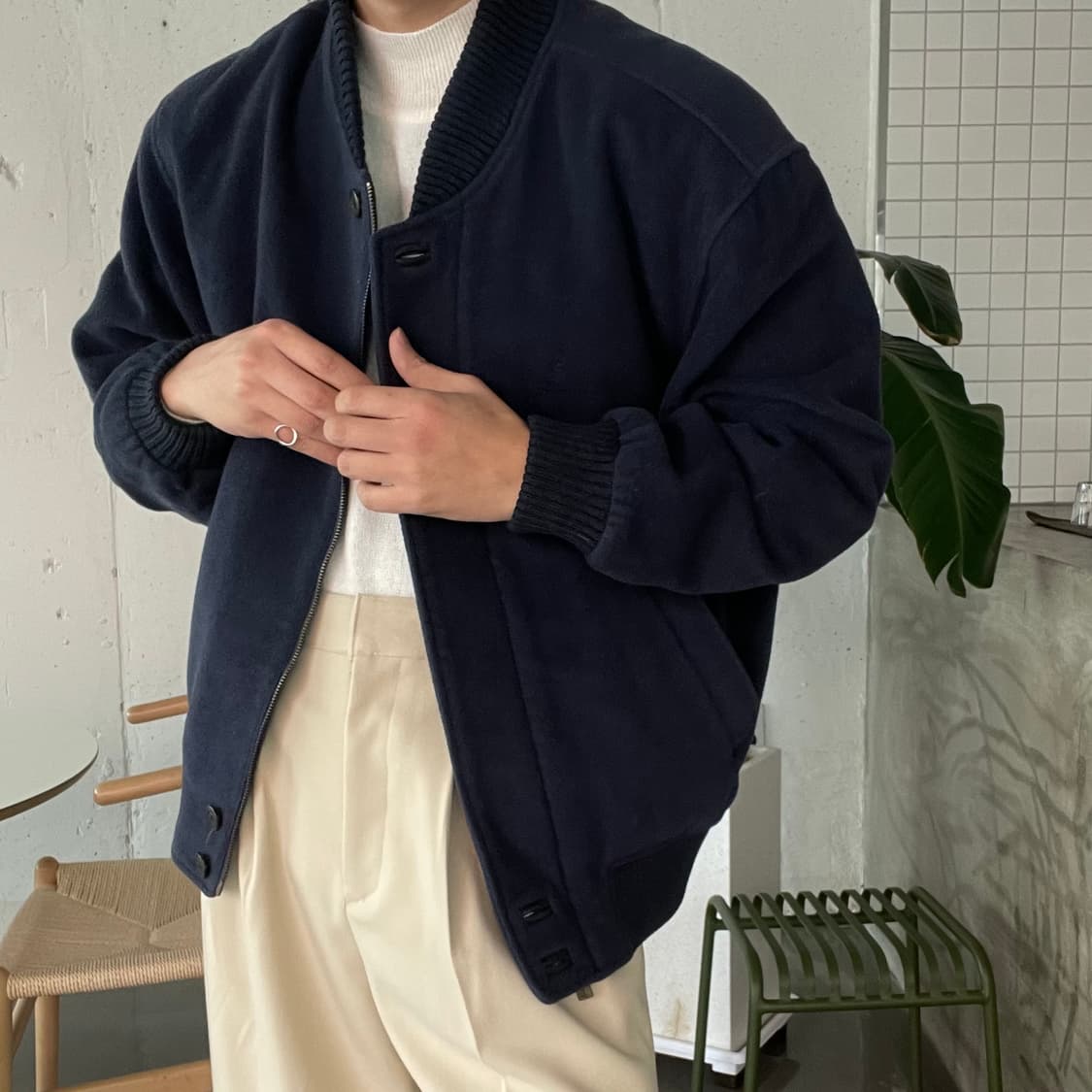 (YSL)입생로랑 스웨이드 모직 블루종자켓 상품이미지2