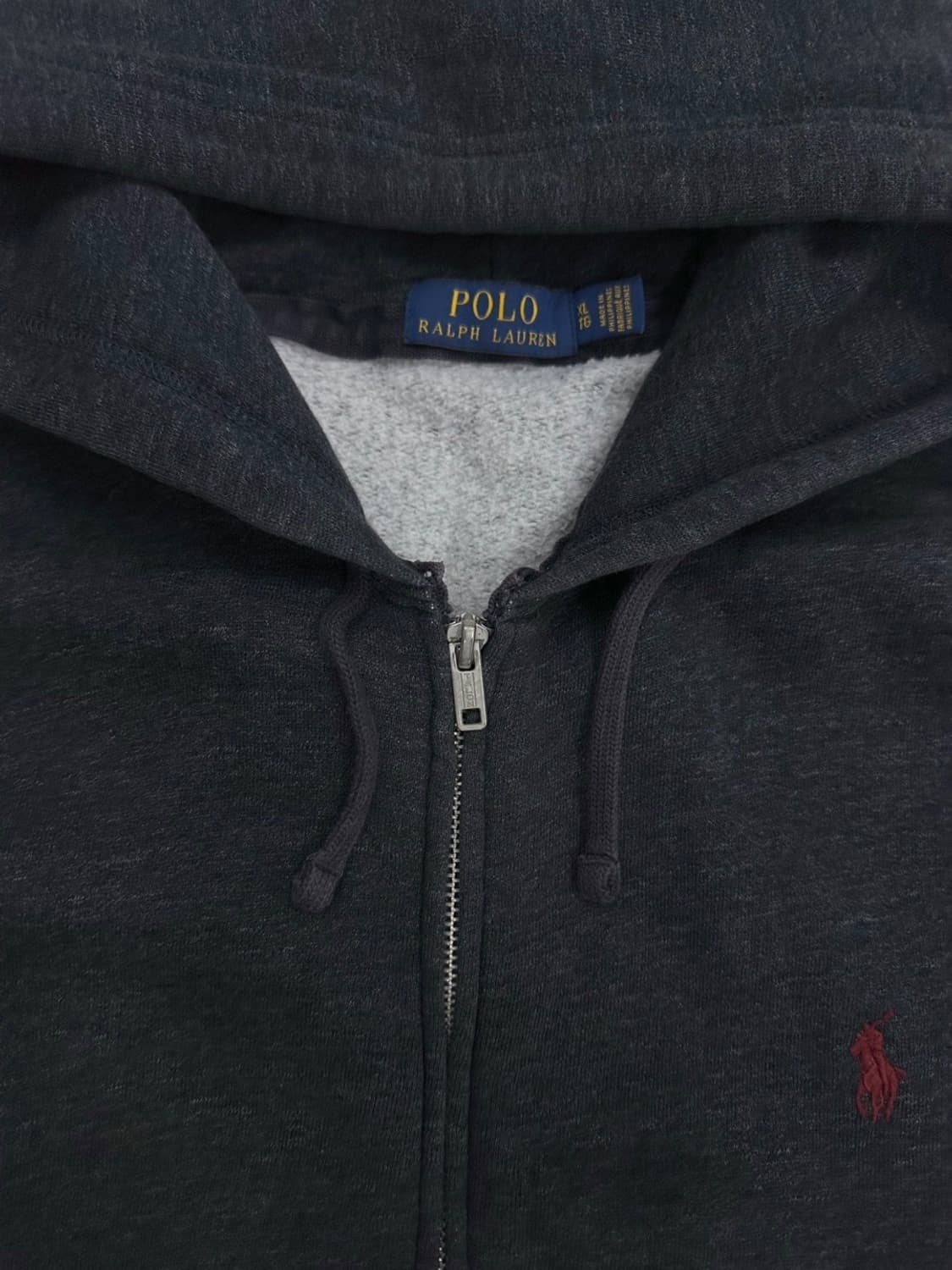 폴로 빈티지스타일 후드집업 차콜 (XL~2XL) 상품이미지3