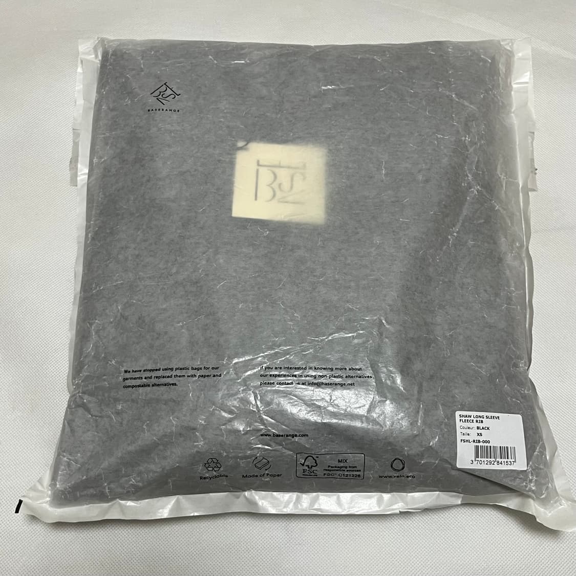 [XS,S,M]베이스레인지 25fw Shaw 랩 롱 슬리브리스 탑/블랙 상품이미지4