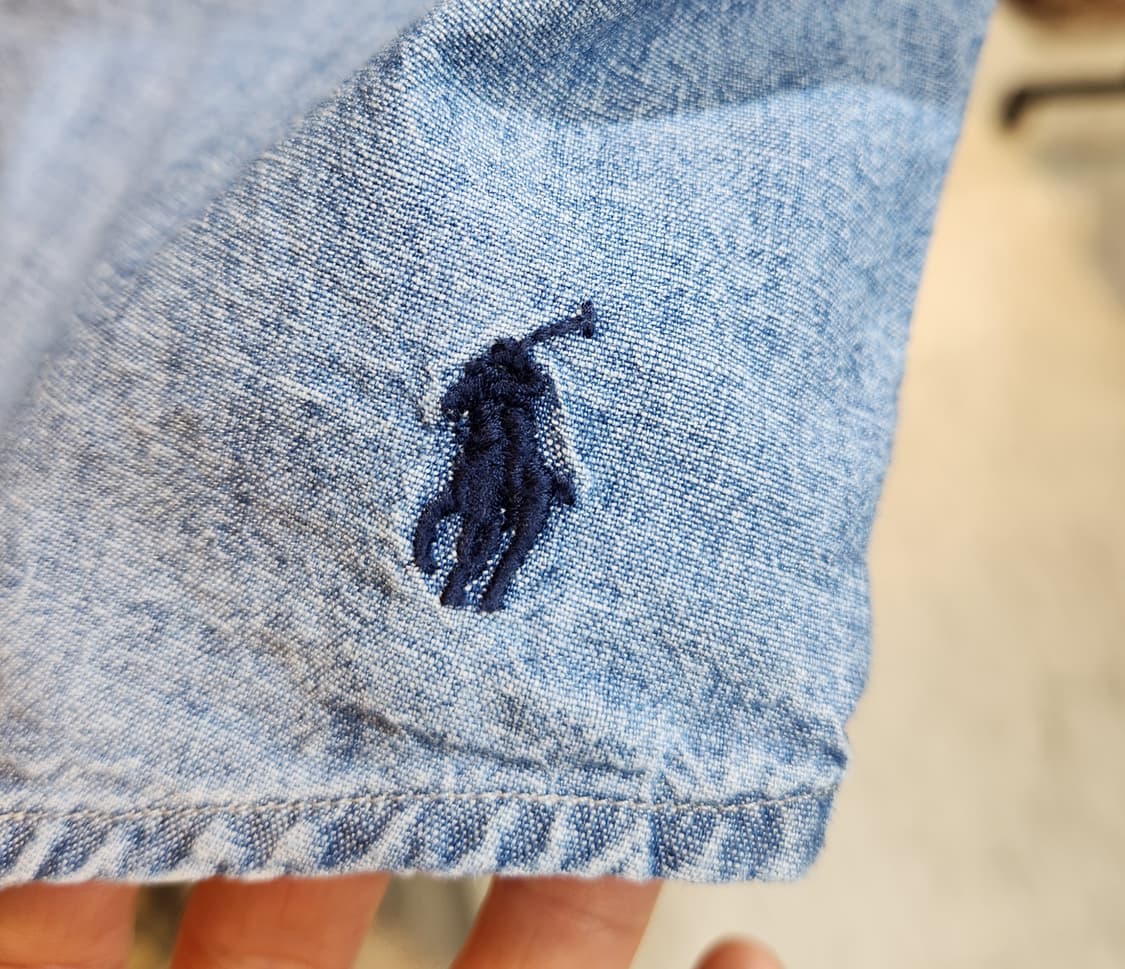 폴로 랄프로렌 데님 카라 카라 반팔 셔츠 상품이미지4