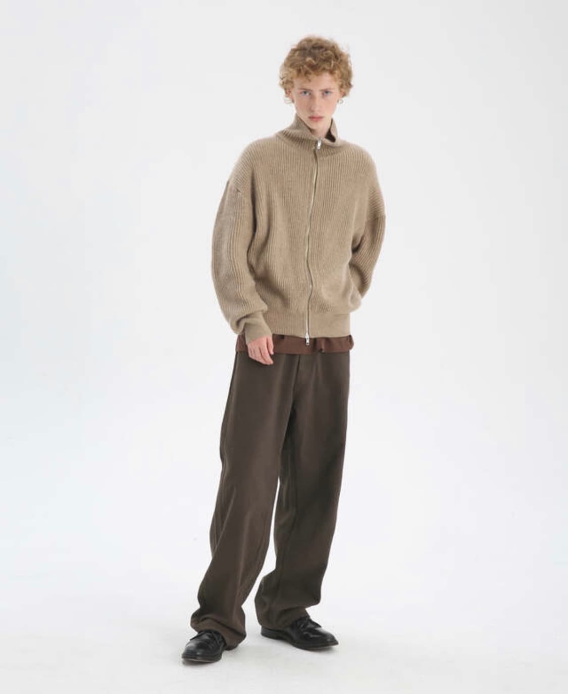 마티스 더 큐레이터 와이드 다잉 데님 팬츠 딥 브라운 3사이즈 상품이미지5