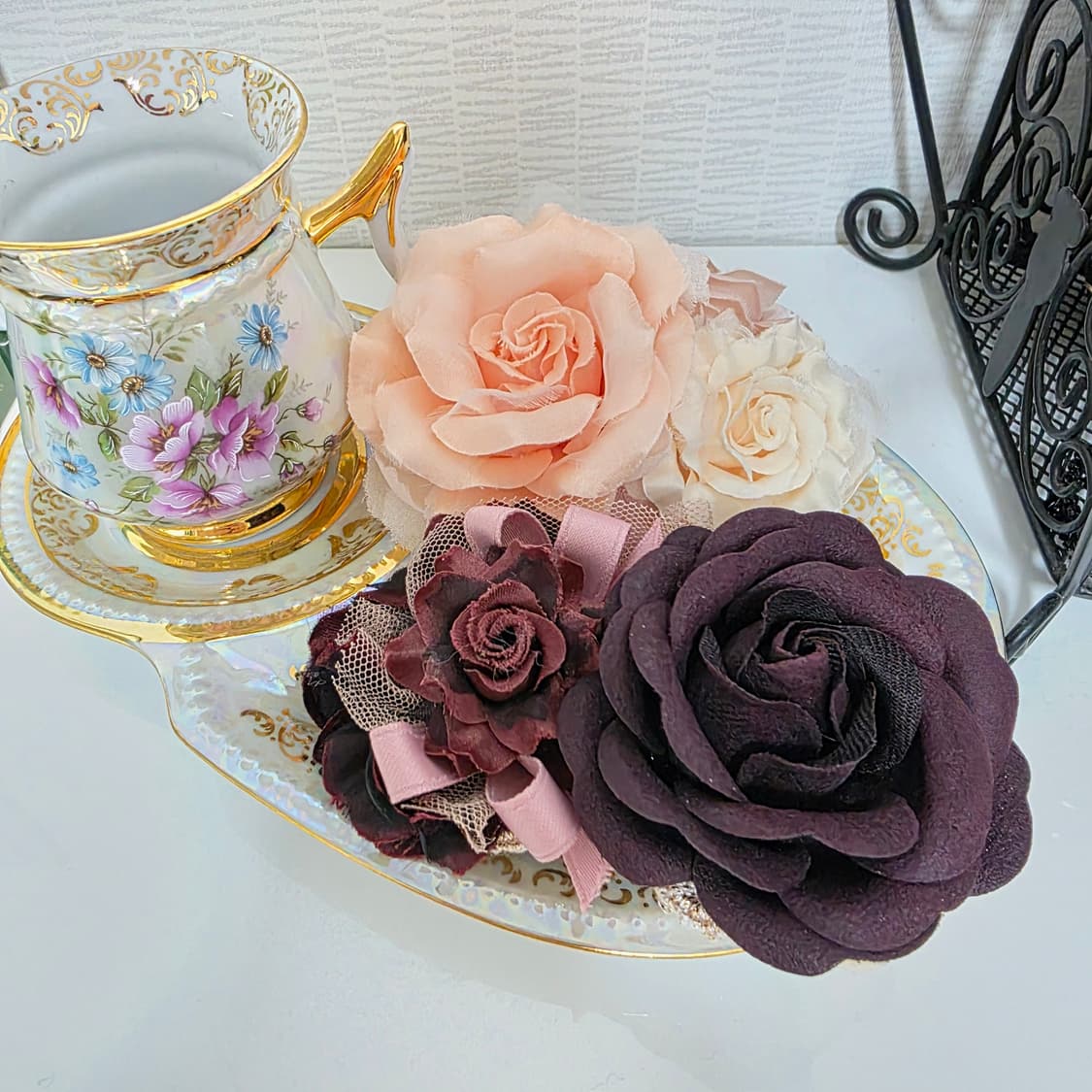 엑시즈팜 고전일본빈티지) 히메갸루고딕로리타 로즈코사지머리핀 2점 세트 상품이미지2