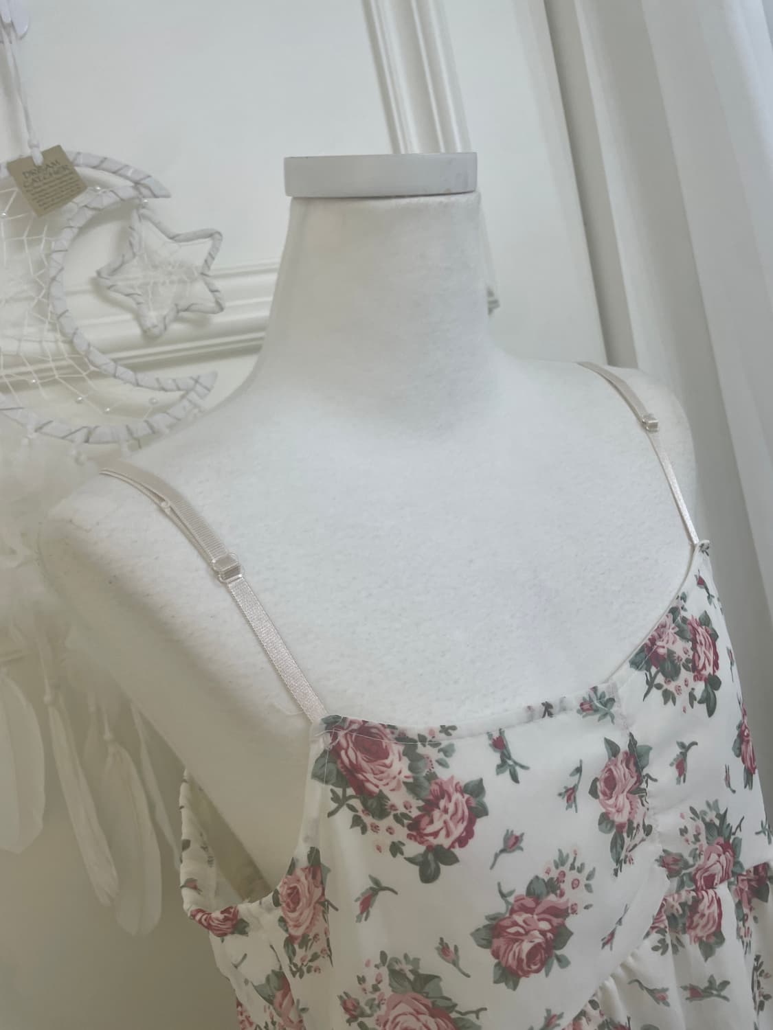 white rose print summer long opc(size-M) 상품이미지8