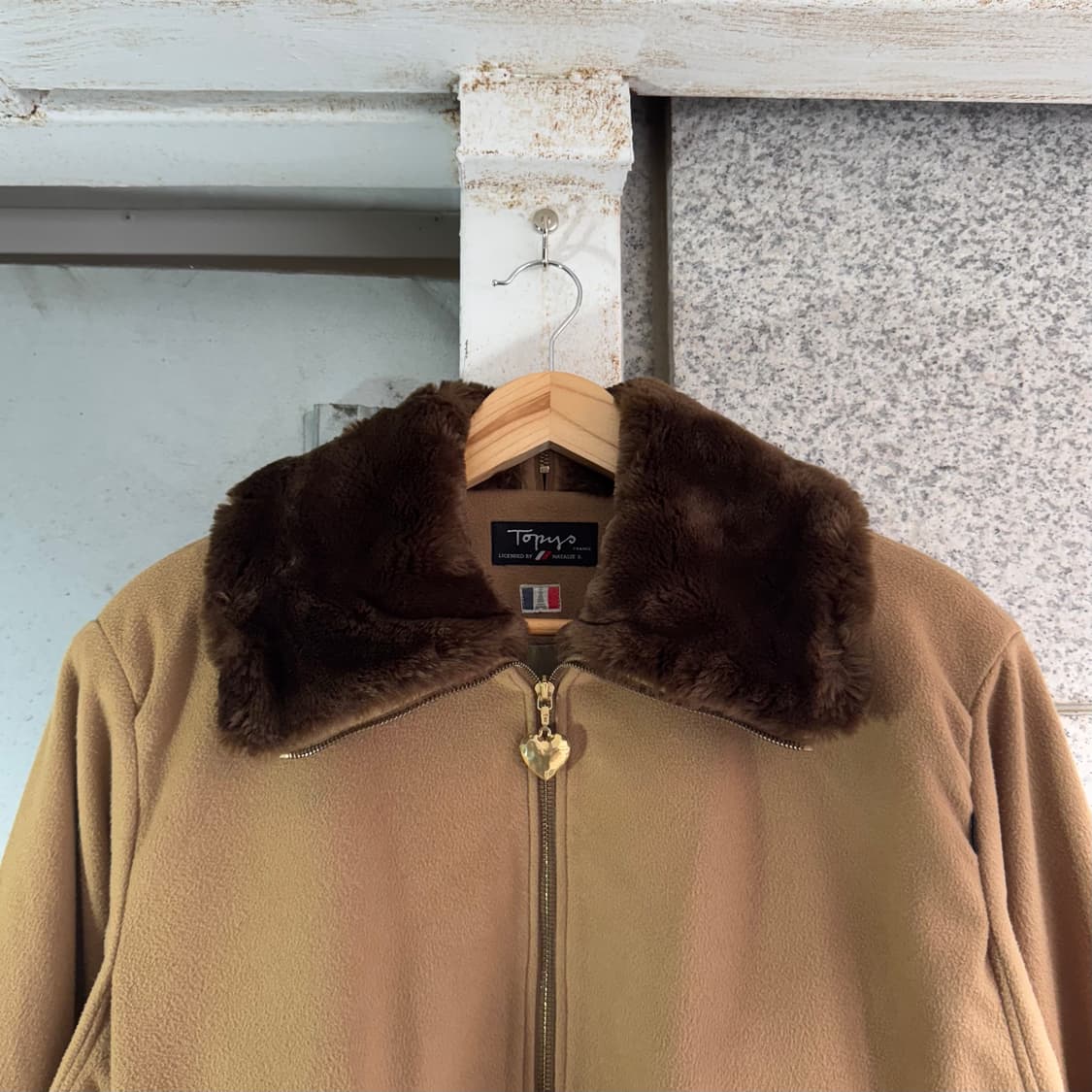 토피스 넥라인 집업 퍼 숏자켓 상품이미지4