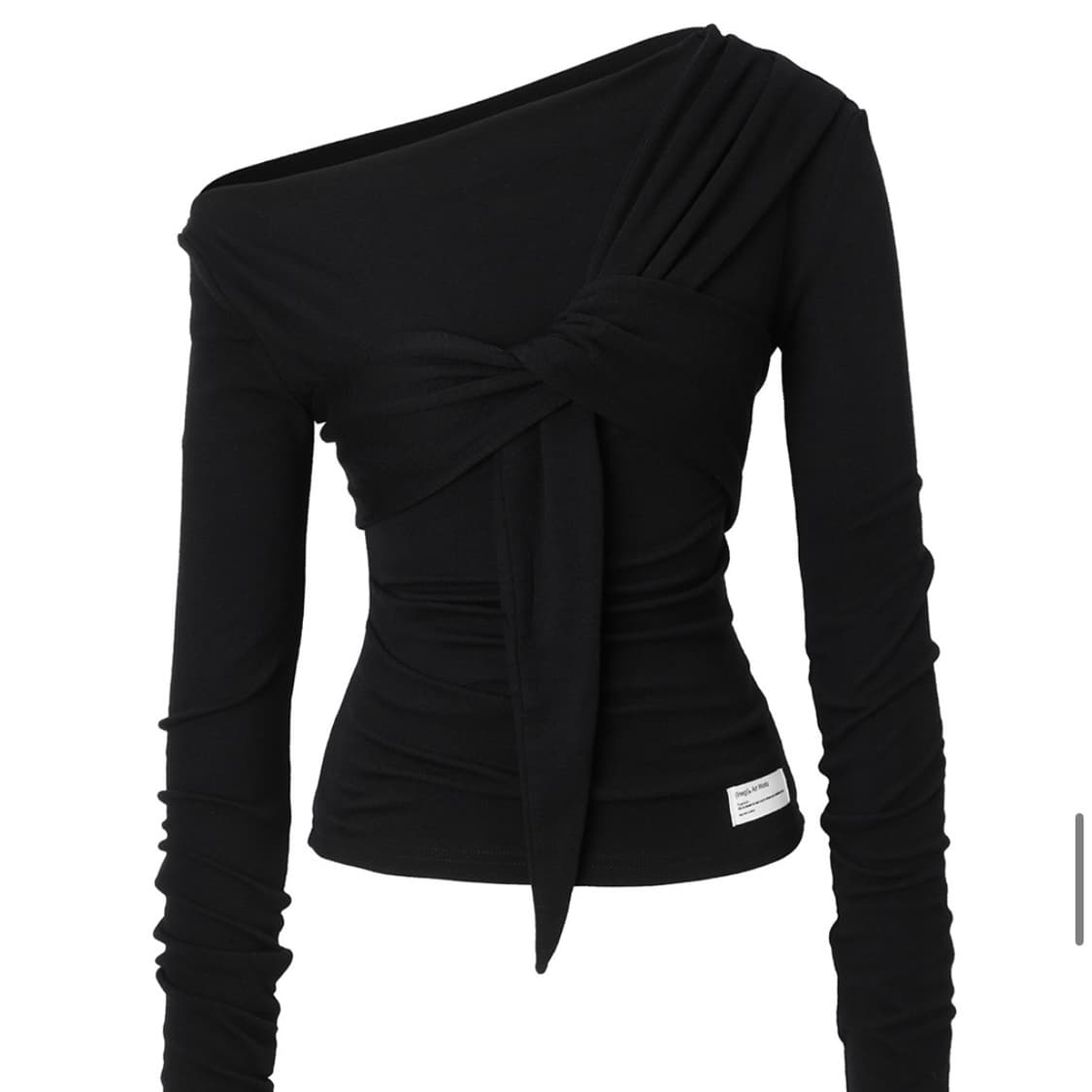 Drape Flow Tie Long Sleeve (black) 상품이미지2