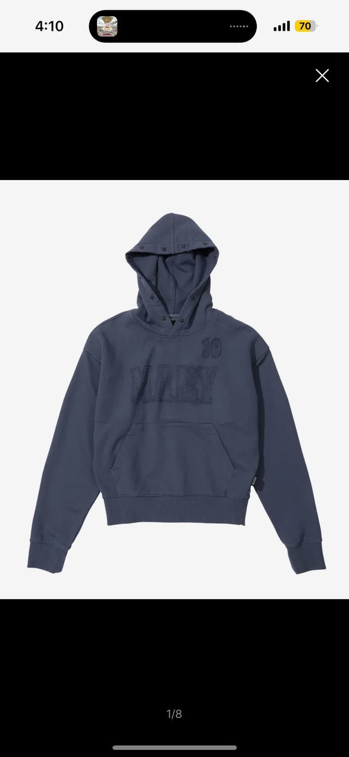 Mary Acid Peel Hoodie Washed Blue 상품이미지3