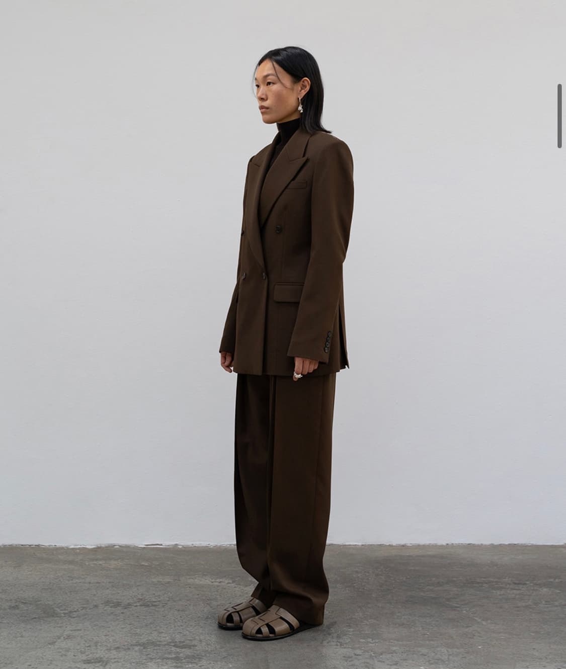 정가 45만 8천) 로우클래식 클래식 더블 블레이저 자켓 카키 상품이미지5