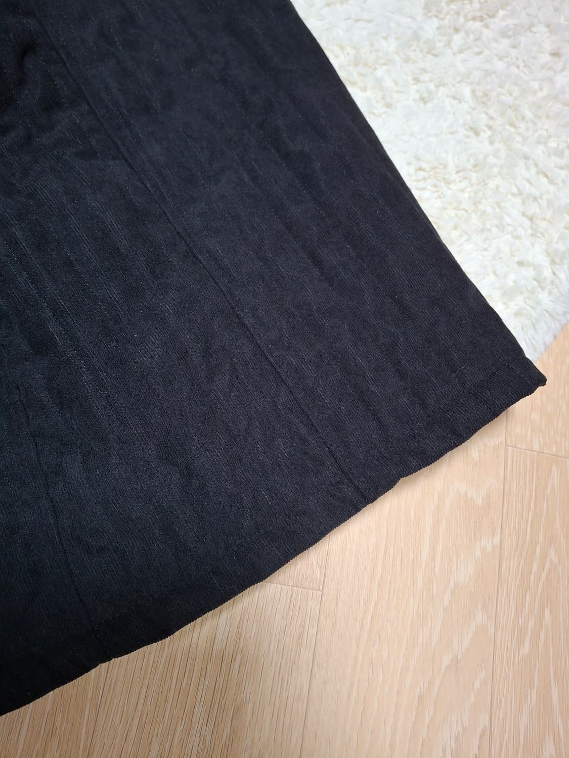 (마지막특가) 잔골덴 누빔 롱스커트 블랙 상품이미지3