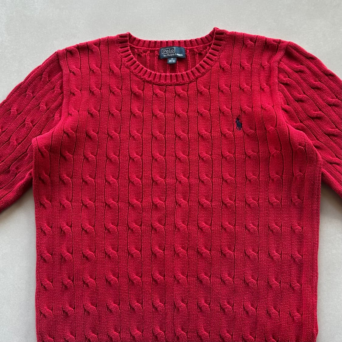 [XS]폴로 랄프로렌 꽈배기 니트 스웨터 레드 상품이미지2