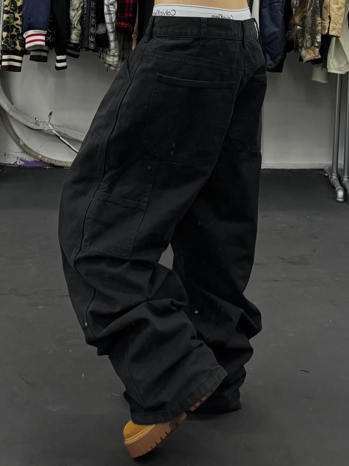 더블니 카펜터 블랙 데님팬츠 상품이미지4