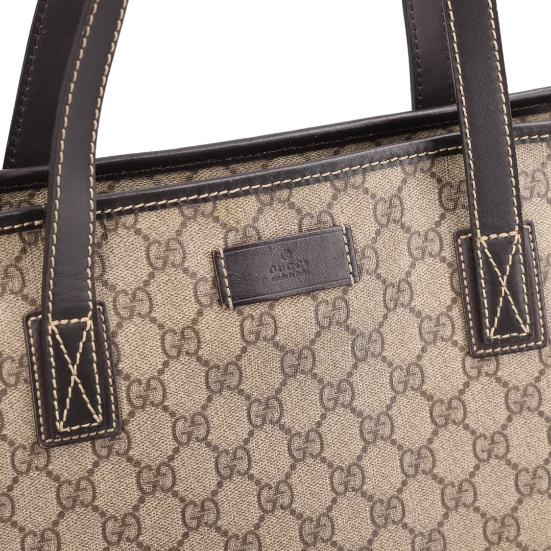구찌 211137 GG로고 라지 쇼퍼 숄더백 캔버스 브라운 상품이미지6