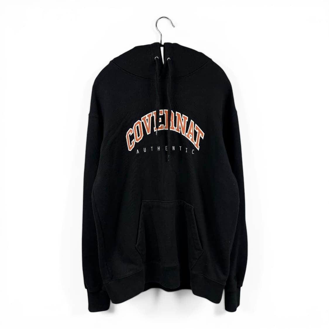(M) 커버낫 어센틱 아치로고 후드 티 블랙 상품이미지1