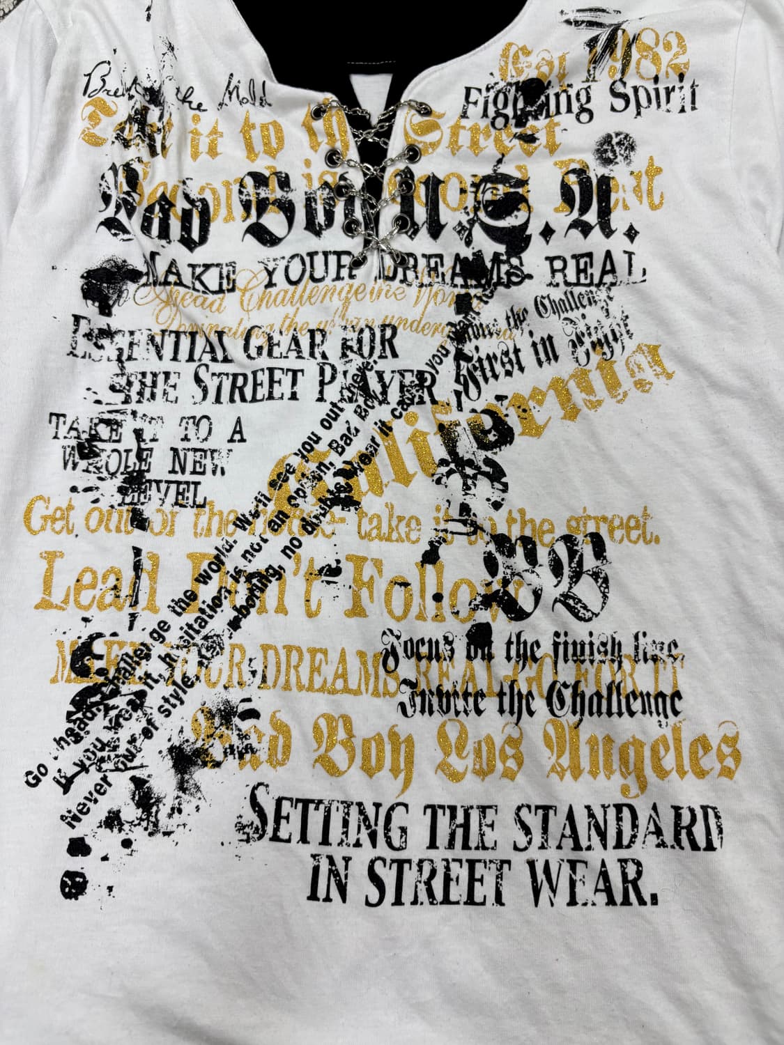“BAD BOY” 00’s Eyelet Chain Glitter Prin 상품이미지2