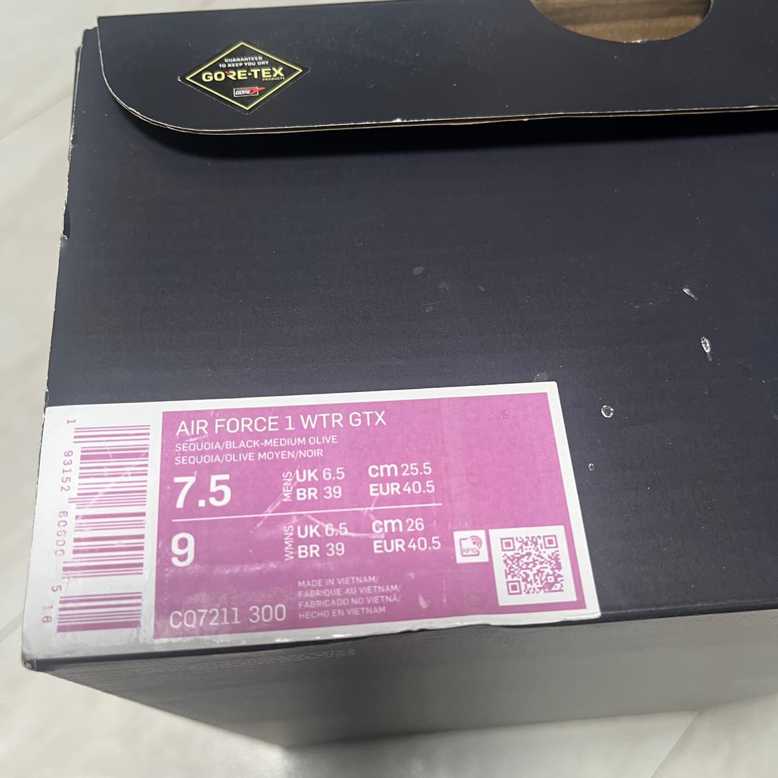 새상품 NIKE 나이키 에어포스 1 하이 윈터 고어텍스 올리브 255 상품이미지3