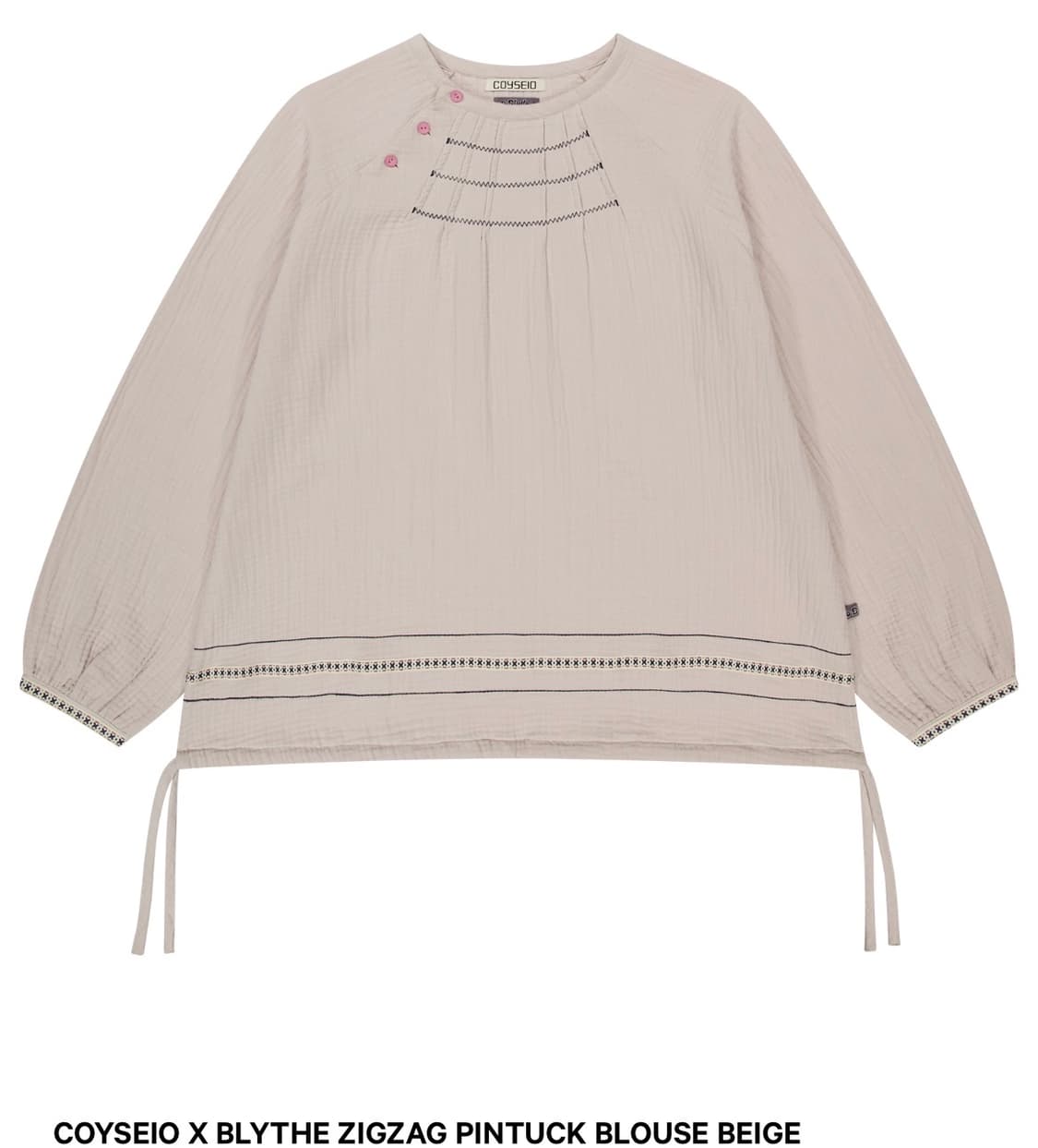 COYSEIO X BLYTHE ZIGZAG PINTUCK BLOUSE B 상품이미지1