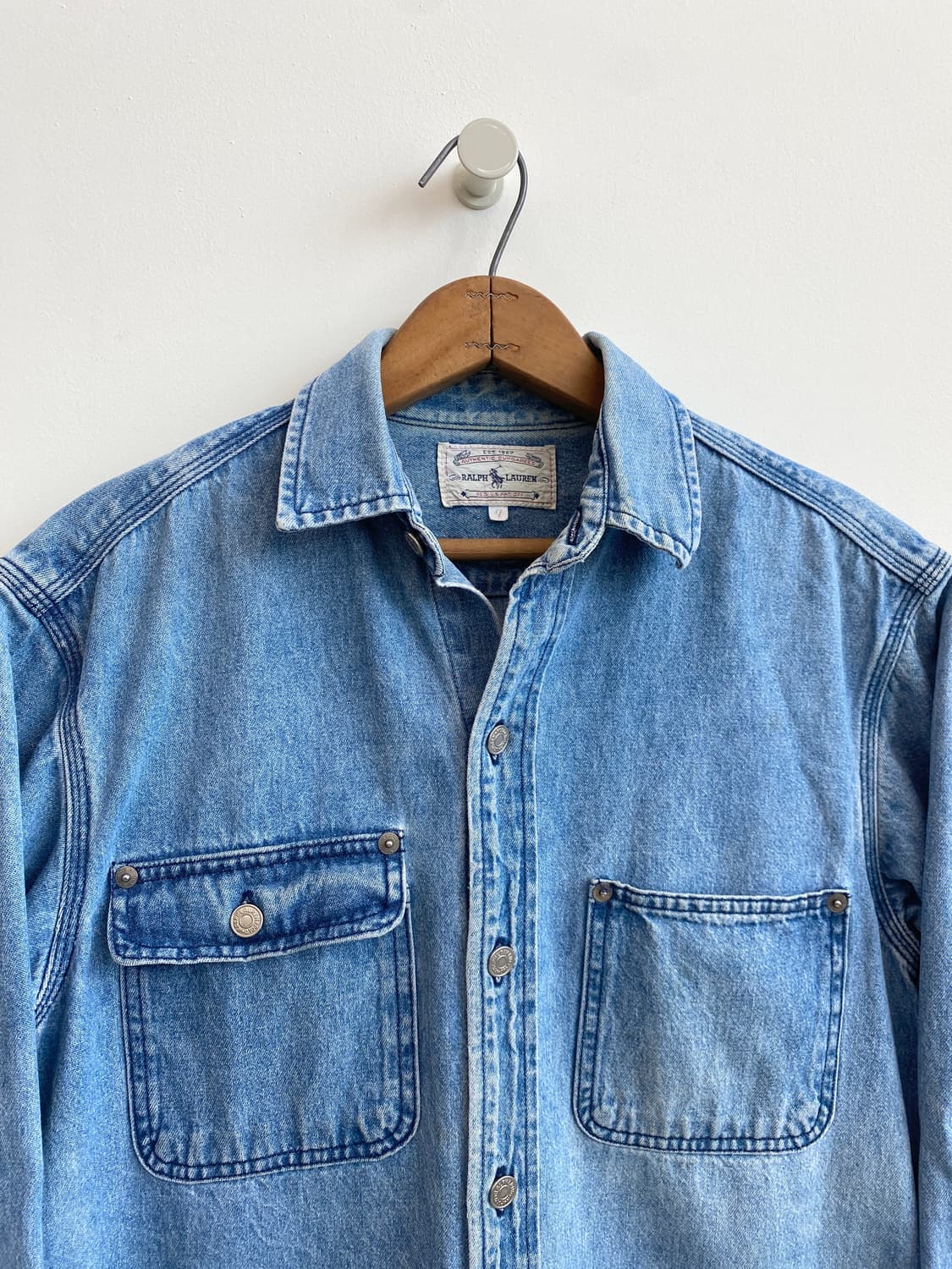80‘s 폴로 덩가리 데님 워크 셔츠 상품이미지3