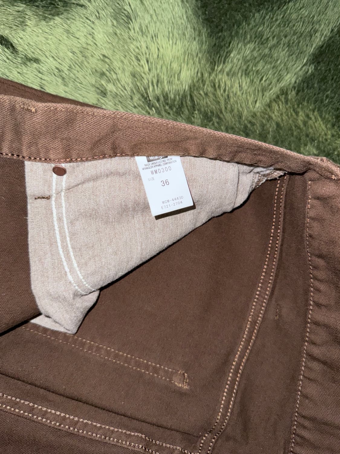 [36] WRANGLER 랭글러 재팬 워시드 코튼 팬츠 브라운 상품이미지4