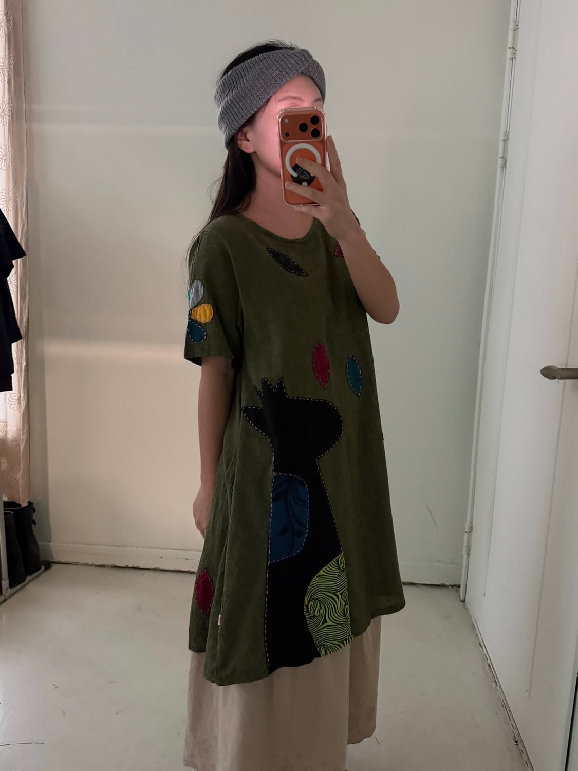 일본빈티지 모리 자수패치 블라우스 원피스 상품이미지2