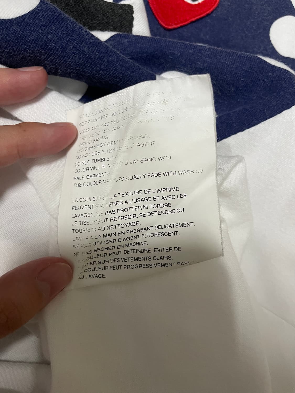 꼼데가르송 땡땡이 폴카닷 빅하트 티셔츠 상품이미지6