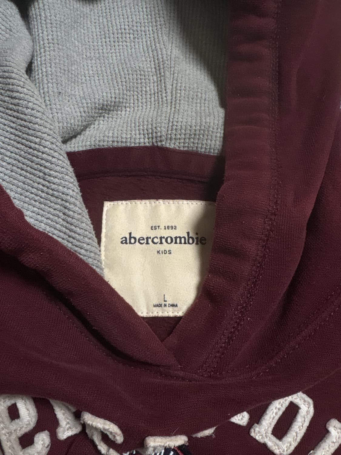 아베크롬비 버건디 키즈  상품이미지3